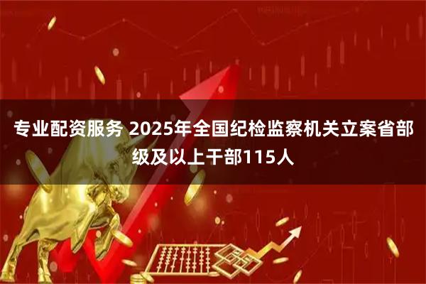 专业配资服务 2025年全国纪检监察机关立案省部级及以上干部115人